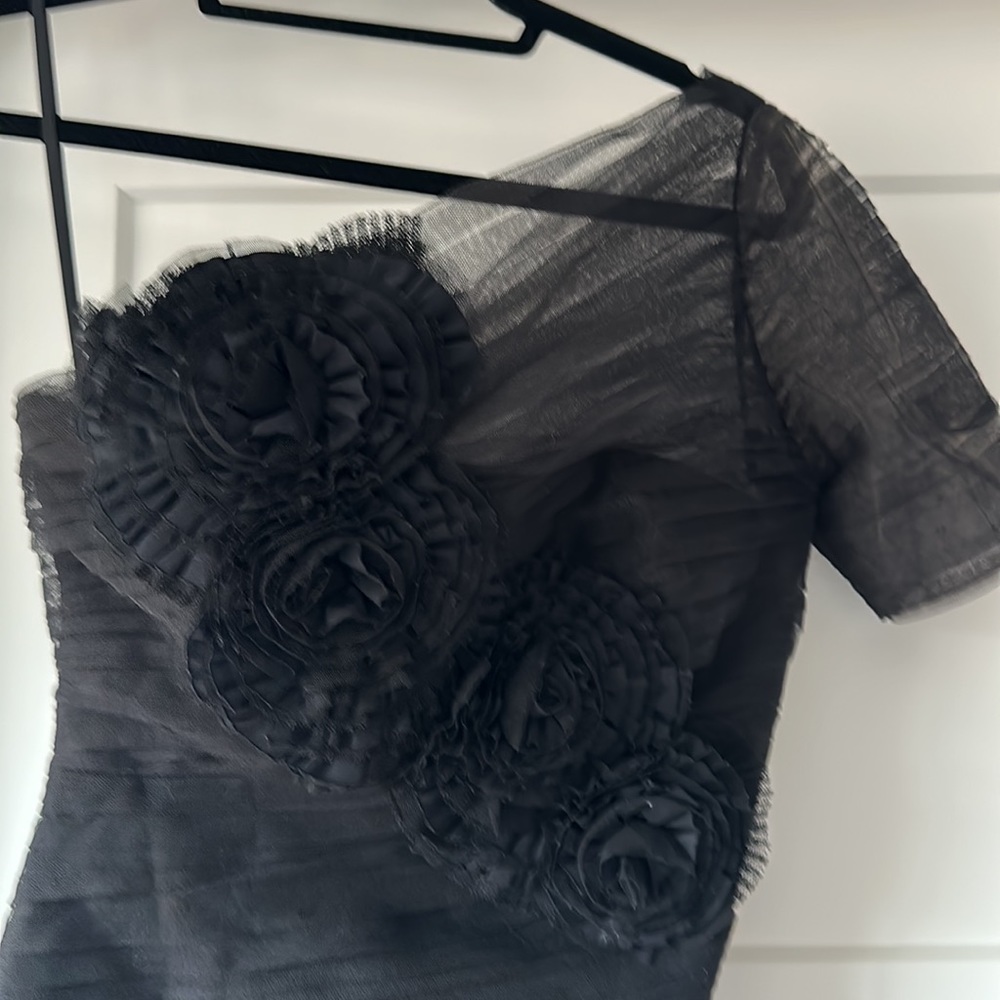 New bcbgmaxazria black tule short dress . Size 2